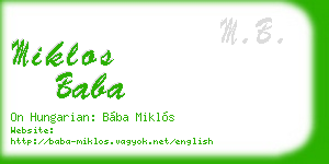 miklos baba business card