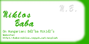 miklos baba business card